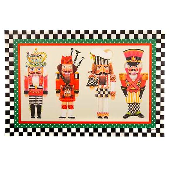 Mackenzie Childs Christmas Nutcracker Holiday Floor Mat 2x3 New - Picture 1 of 1